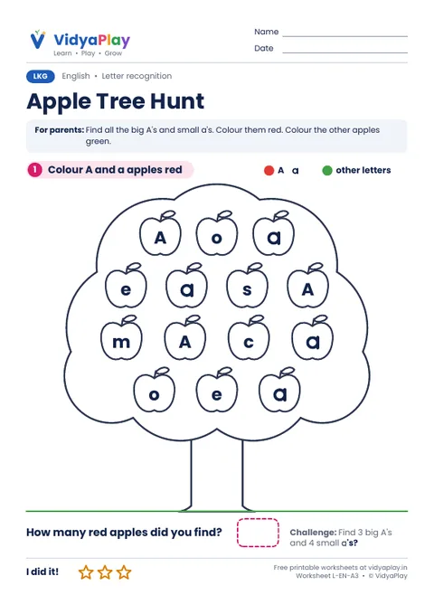 Apple Tree Hunt worksheet preview