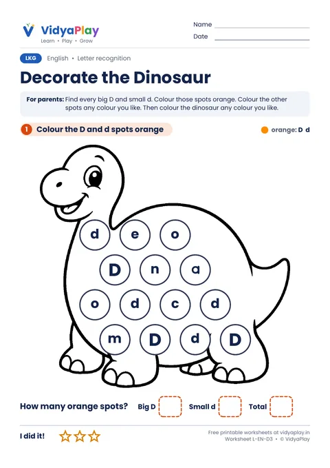 Decorate the Dinosaur worksheet preview