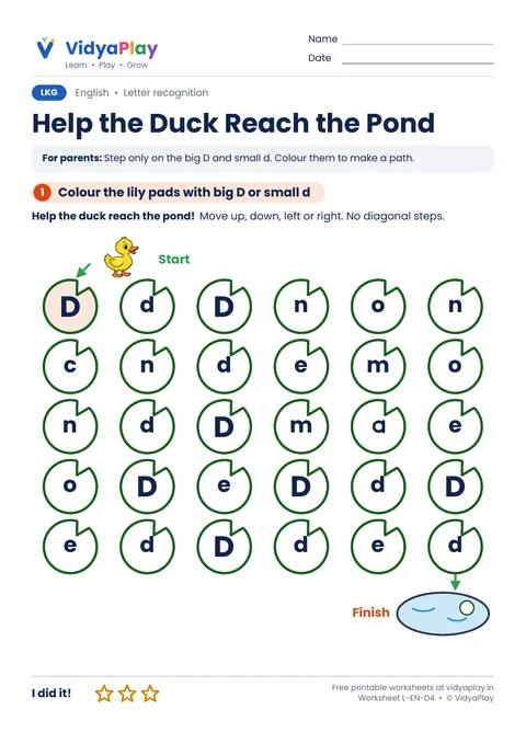 Help the Duck Reach the Pond worksheet preview
