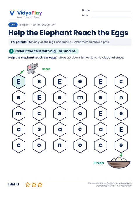 Help the Elephant Reach the Eggs worksheet preview