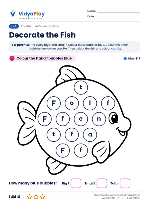 Decorate the Fish worksheet preview