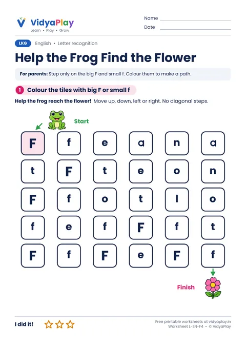 Help the Frog Find the Flower worksheet preview
