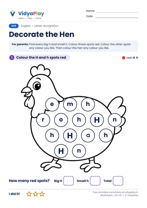 Decorate the Hen worksheet preview