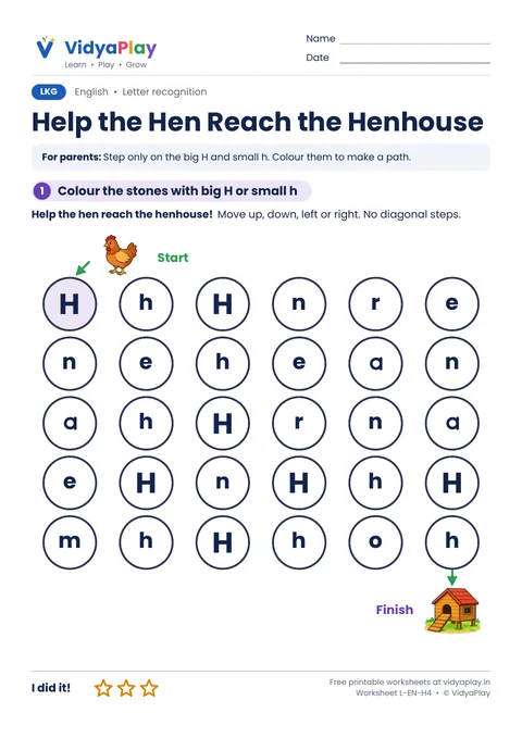 Help the Hen Reach the Henhouse worksheet preview