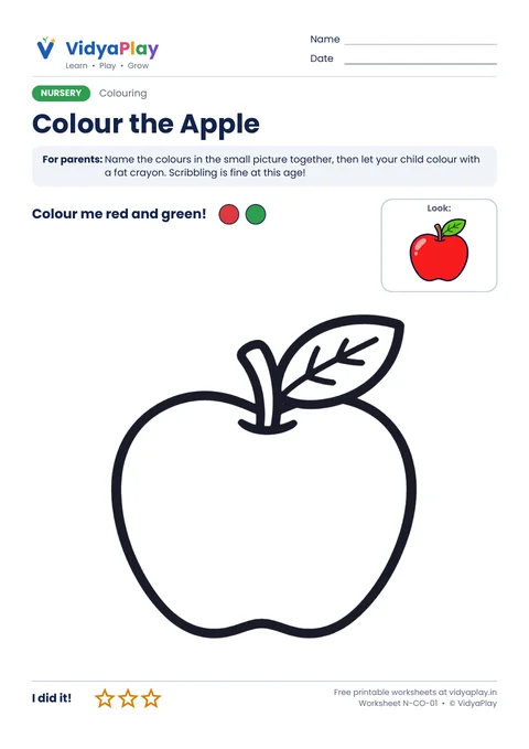 Apple colouring page